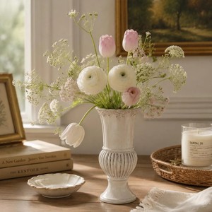 Most Selling <b>Ceramic</b> Tabletop <b>Vase</b> Matte White Shabby Chic Style 16-24 Inches Exquisite Durable Flower Decor - Product Image 3
