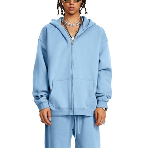 เสื้อฮู้ดซิปโอเวอร์ไซส์ผ้าฟลีซหนา 350gsm สำหรับฤดูหนาว มีหลายสีให้เลือก สามารถสั่งทำโลโก้ปัก 3 มิติได้ - Product Image 1