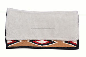 Almohadilla de lona de algodón con diseño Navajo occidental, forro de tela y cuero resistente para equitación y entrenamiento. - Product Image 2