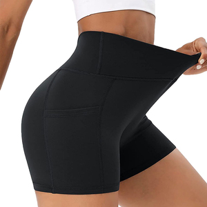 Wholesale Manufacturer Scrunch Butt Gym Tights Compression Yoga Shorts For Women Custom Logo Women's Gym Compression Shorts - Product Image 3
