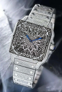 Reloj de Lujo Personalizado con Diamantes Moissanite, 46 mm, Cuadrado, Plateado, Cuarzo Analógico, Cierre de Hebilla, Unisex, Resistente al Agua, Ligero, CITIZEN - Product Image 2