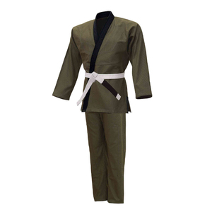 Women's Adult Mixed Martial Arts Gi Uniform 100% Cotton <b>Athletic</b> Fit Durable Breathable 400g Fabric Olive Green - Product Image 3