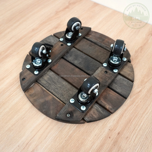 Support de jardinière à roulettes en bois minimaliste vintage Roues verrouillables Frein Écologique Capacité de 150kg Utilisation pour le jardin Chariot de déménagement de fleurs - Product Image 1