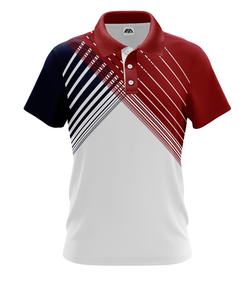 Polo décontracté pour adultes, respirant, à séchage rapide, en coton et polyester, avec bouton, motif imprimé anti-rétrécissement sublimé, grande taille, court - Product Image 1