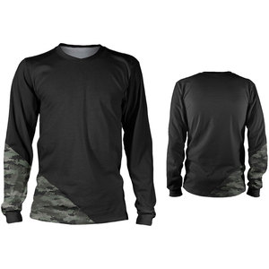เสื้อเชิ้ตแขนยาวผู้ชาย ผ้าโพลีเอสเตอร์ 100% แห้งเร็ว ใส่ได้ทุกฤดู สีดำล้วน เสื้อกีฬา - Product Image 2
