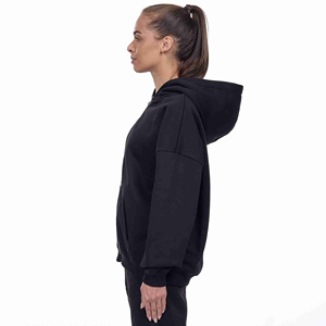 Sweat-shirt pour femme de haute qualité, surdimensionné, à fermeture éclair, sans cordon, en coton brodé, respirant et épais - Product Image 5