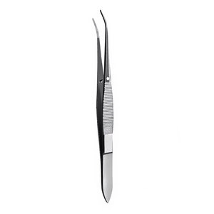 Pinzas Iris Eye para tejido de 4 pulgadas, semicurvas, dentadas, instrumento quirúrgico oftálmico de precisión, acero inoxidable, manual MOL - Product Image 6
