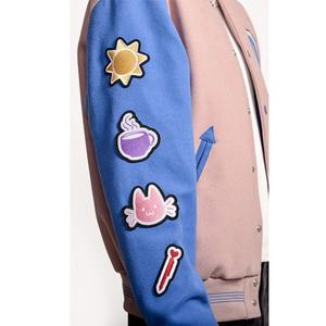 Chaqueta universitaria con mangas de cuero, parches bordados, chaqueta universitaria de lana, parches, chaqueta de béisbol universitaria para hombre - Product Image 2