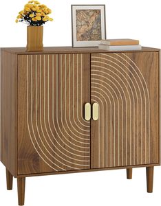 Vintage Farmhouse Wood <b>Sideboard</b> Buffet Cabinet Solid Wood Designer Storage Cabinet for Living Room and Dining Furniture - Product Image 3