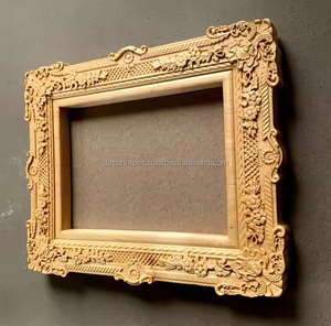 Hermoso marco de fotos de pared de madera marco de fotos cuadrado decorativo barroco tallado para marco de pared hecho a mano - Product Image 3