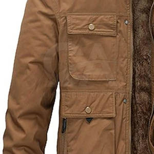 Parka d'hiver imperméable pour homme avec capuche en fausse fourrure, manteau robuste coupe-vent pour homme avec capuche en fausse fourrure - Product Image 3