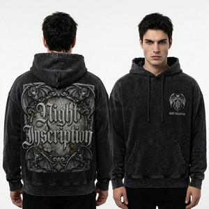 Navy Blue Zip Up Hoodie Men Custom Graphic Full Zip Sweatshirt Midnight Castle Design Vintage Wash Oversized Fleece Hoodie Top - Product Image 3