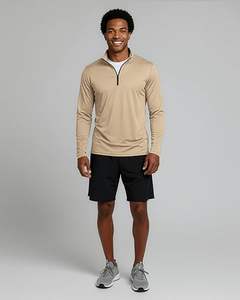 Chemises de sport à manches longues à fermeture éclair 1/4 Dry-Fit pour hommes - Product Image 3