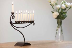 Candelabro Alto de Metal Negro, Decorativo, para el Suelo, para la Sala de Estar, Iluminación de Esquina - Product Image 6