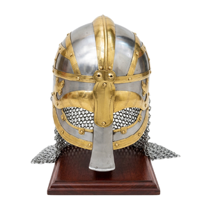 Premium <b>Iron</b> Silver Gold Plated Antique Knight Armour Collectible Decorative Headpiece Multipurpose Display Home Tabletop - Product Image 5