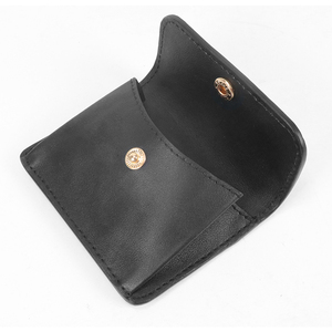 Monedero Pequeño de Cuero PU Negro al por Mayor, sin Logotipo, con Cierre de Botón, para Tarjetas de Crédito y Monedas - Product Image 4