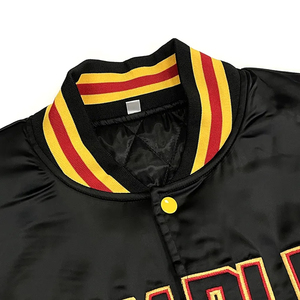 Wholesale Custom Color Fashion <b>Jackets</b> Custom Logo Patch Embroidery High Quality Quilt Lining Contrast Sleeves Varsity <b>Jacket</b> - Product Image 4