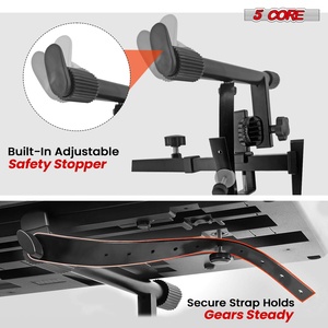 5 Core Adjustable 2-Tier Metal <b>Keyboard</b> <b>Stand</b> Attachment for 54-88 Key Digital Pianos (Model KS 2T GEAR) - Product Image 3