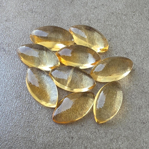 Natural Citrine Cabochon Marquise Shape Flat Back Calibrated Gemstone for Jewelry Making - Product Image 1
