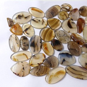 Lote al por mayor de 100% cabujones naturales de ágata Montana, piedras preciosas sueltas de corte ovalado para colgante o fabricación de joyas, OEM disponible - Product Image 2