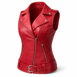 Chalecos de Cuero Rojo para Mujer, Personalizados y de Primera Calidad al por Mayor - Fabricante de Diseños Personalizados de Alta Calidad Disponibles - Product Image 3