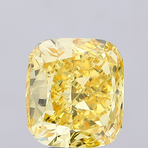 Pierre précieuse non montée pour bijoux fins, diamant de laboratoire de haute qualité, jaune vif fantaisie, taille coussin, excellente coupe, certifié IGI, type CVD. - Product Image 6