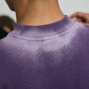 T-shirt dégradé violet 2026 pour homme, en coton, coupe oversize, col rond, manches courtes, effet délavé, streetwear, coupe décontractée, tee-shirt décontracté d'été - Product Image 3