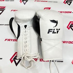 Gants de boxe personnalisés OEM ODM marron et noir à lacets, ajustables avec sangle de poignet, en cuir véritable de haute qualité pour les arts martiaux - Product Image 6