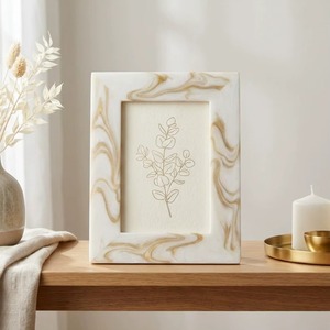 Cadre photo rectangulaire vertical en résine fait main, style naturel, léger, pour impression personnalisée, motif tourbillon, décoration de table - Product Image 5