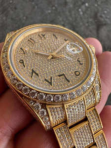 Montre numérique de luxe personnalisée Hip Hop en moissanite et diamant, mode, pour homme, boîtier carré, bracelet en cuir 20mm, étanche 5 ATM - Product Image 2