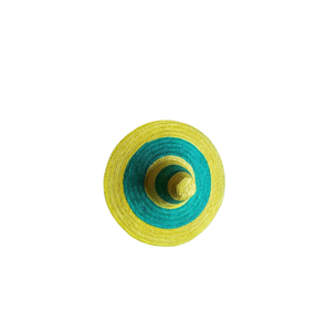 Sombrero de paja de verano hecho a mano, adorno de Pompón, accesorio de moda de bambú de ala ancha, algas marinas lisas, deportes de esquí, abastecido a la moda - Product Image 2