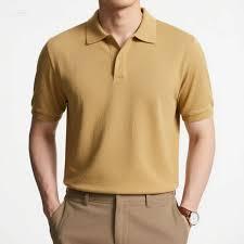Top Variety Premium Golf Top Custom Logo Sportswear Heavyweight Mens Cotton Knitted T <b>Shirt</b> Short Sleeve Breathable Vintage - Product Image 3