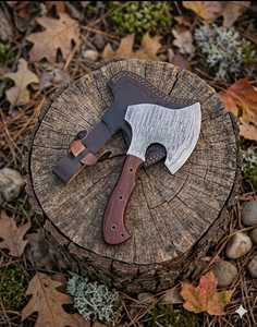 Hacha Vikinga Hecha a Mano OEM, Cabeza de Acero de Damasco, Mango de Madera, Personalizable, Herramientas de Caza y Camping, Uso en Supervivencia, 100% de Alta Calidad - Product Image 1