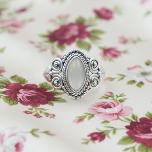 Natural Aqua Chalcedony Gemstone 925 Sterling <b>Silver</b> Rose & Yellow Handmade <b>Ring</b> Vintage Boho <b>Statement</b> Jewelry Gift For Women - Product Image 3