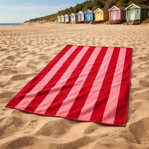 Striped <b>Beach</b> <b>Towel</b> Rectangular Cotton Quick-Dry Blue White Yellow Multi Color Pool Swim <b>Towels</b> - Product Image 3