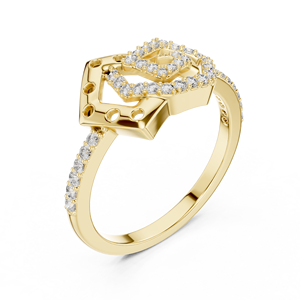 Ensemble de bagues en diamant de culture HEXA SPIRAL en or massif 18 carats plaqué rhodium, taille brillant, pour femme, mariage, fiançailles, soirée, événement glamour - Product Image 4