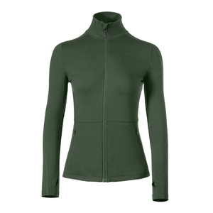Veste d'hiver zippée personnalisable pour femme, respirante, séchage rapide, en tricot, pour activités de plein air, avec option de logo sur la fermeture éclair, idéale pour le yoga et le sport - Product Image 3
