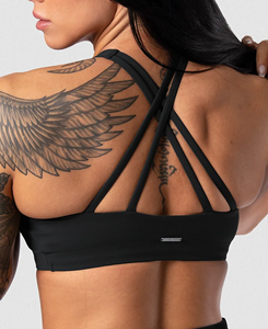 Soutien-gorge de sport dos nageur noir sans coutures haute performance et écologique, maintien moyen, col ras du cou, pour femme, idéal yoga, entraînement et fitness 2026 - Product Image 4