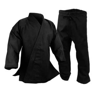 Uniforme de karaté bleu 100% coton pour adulte unisexe, vêtement d'arts martiaux durable, coupe ample, taille élastique, 140g, ceinture blanche incluse, uni - Product Image 2