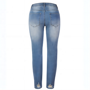 Oferta Especial: Jeans Rectos de Verano para Mujer, Transpirables, de Cintura Media, Ligeros, Estilo Boyfriend, Listos para Enviar - Product Image 1