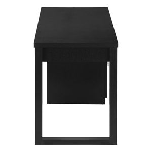 Modern 48\"L Home Office <b>Computer</b> <b>Desk</b> with Storage Drawers Contemporary <b>Black</b> Laminate for Laptop Work in Left-Right Set up - Product Image 6
