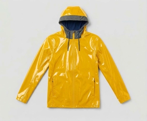 Chaqueta con Capucha de Cuero PU Negro Brillante para Hombre, Impermeable, con Cierre, Estilo Casual para Otoño - Product Image 3