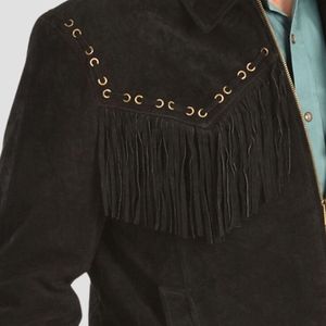 Affordable Men's Western <b>Suede</b> Fringe Leather <b>Jacket</b> with Vintage Cowboy Rodeo Style and Classic Handcrafted Details - Product Image 3