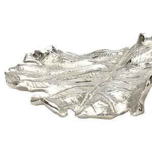 Luxury Gold Handmade Metal Tray with Premium Artisan Hammered TextureHandmade Metal Leaf <b>Decorative</b> <b>Plate</b> Polished Modern Plant - Product Image 6