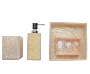 Juego de Accesorios de Baño de Resina de Lujo, Impermeables, 4 Piezas, Bandeja Rectangular con Patrón de Remolino, Vaso, Jabonera, Dispensador - Product Image 6
