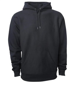 Sudadera con Capucha Negra para Hombre, Corte Regular, Algodón French Terry, Casual, Otoño, Diseño con Bolsillos, OEM, Venta al por Mayor, Teesso, Poliéster Terry - Product Image 1