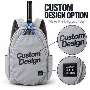 Mochila para Raqueta de Squash Personalizada con Soporte Frontal para Raqueta, Correas Traseras de Malla, Bolsillos Laterales y Bolsa Deportiva Principal con Doble Cremallera - Product Image 5