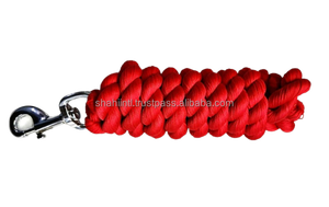 Corde de plomb équestre en polycoton rouge fort de 2 mètres 55GSM crochet 55GSM personnalisable à 2 plis produit de cheval doux à haute rupture - Product Image 4