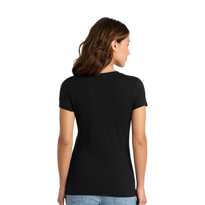 <b>Women</b> V-Neck Short Sleeve Knitted Solid Color Casual T-<b>Shirt</b> Regular Fit Spring/Summer Eco-Friendly 100% Cotton <b>Black</b> Reasonable - Product Image 4