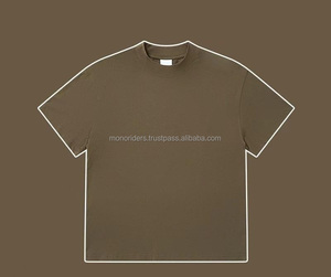 T-shirt MONO RIDERS en coton personnalisé, col rond, coupe oversize, manches courtes, style streetwear, 220g, 32S, double fil, séchage rapide, pour homme - Product Image 6